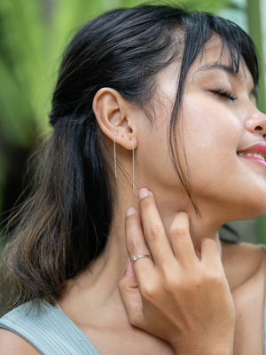 Polki Diamond Threader Earrings - Gardens of the Sun | Ethical Jewelry