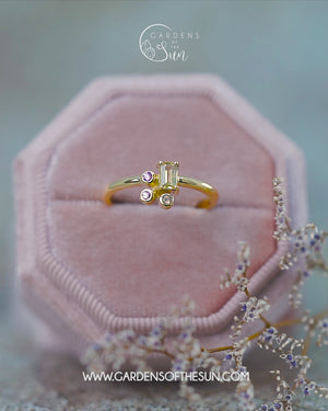 Yellow and Pink Sapphire Ring in Ethical Gold