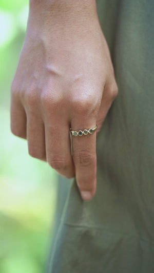 Five Diamond Slice Ring in Ethical Gold