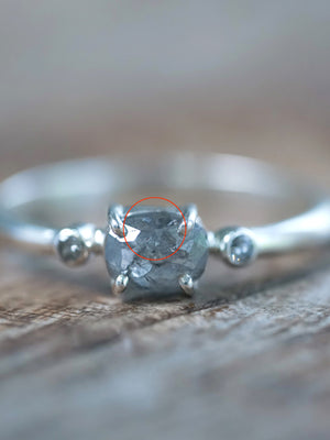 Salt and Pepper Diamond Ring in Silver - Gardens of the Sun | Ethical Jewelry