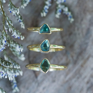 Blue Diamond Slice Ring in Ethical Gold - Gardens of the Sun | Ethical Jewelry