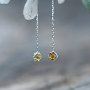 Citrine Ear Threaders - Gardens of the Sun | Ethical Jewelry