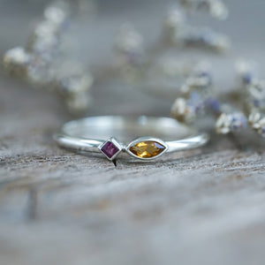 Citrine and Ruby Ring - Gardens of the Sun | Ethical Jewelry
