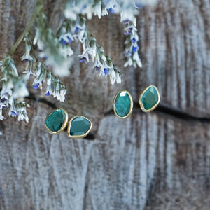 Blue Diamond Slice Earrings - Gardens of the Sun | Ethical Jewelry