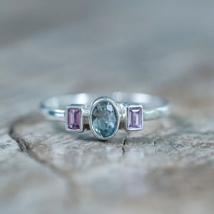 Pink and Blue Sapphire Ring - Gardens of the Sun | Ethical Jewelry