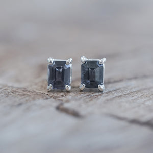 Emerald Cut Purple Spinel Earrings - Gardens of the Sun | Ethical Jewelry