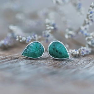 Emerald Leaf Earrings - Gardens of the Sun | Ethical Jewelry