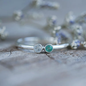 Emerald and Moonstone Ring - Gardens of the Sun | Ethical Jewelry
