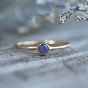 Mystic Lavender Sapphire Ring in Rose Gold - Ethical Jewelry | Gardens of the Sun