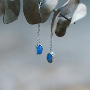 Oval Opal Ear Threaders - Gardens of the Sun | Ethical Jewelry