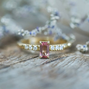 Pink Tourmaline Ring in Ethical Gold - Gardens of the Sun | Ethical Jewelry