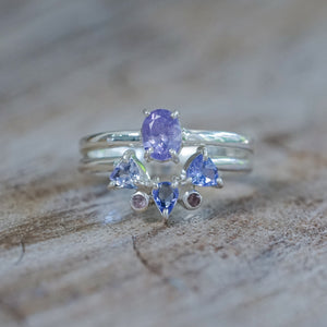 Purple Sapphire Ring Set - Gardens of the Sun | Ethical Jewelry