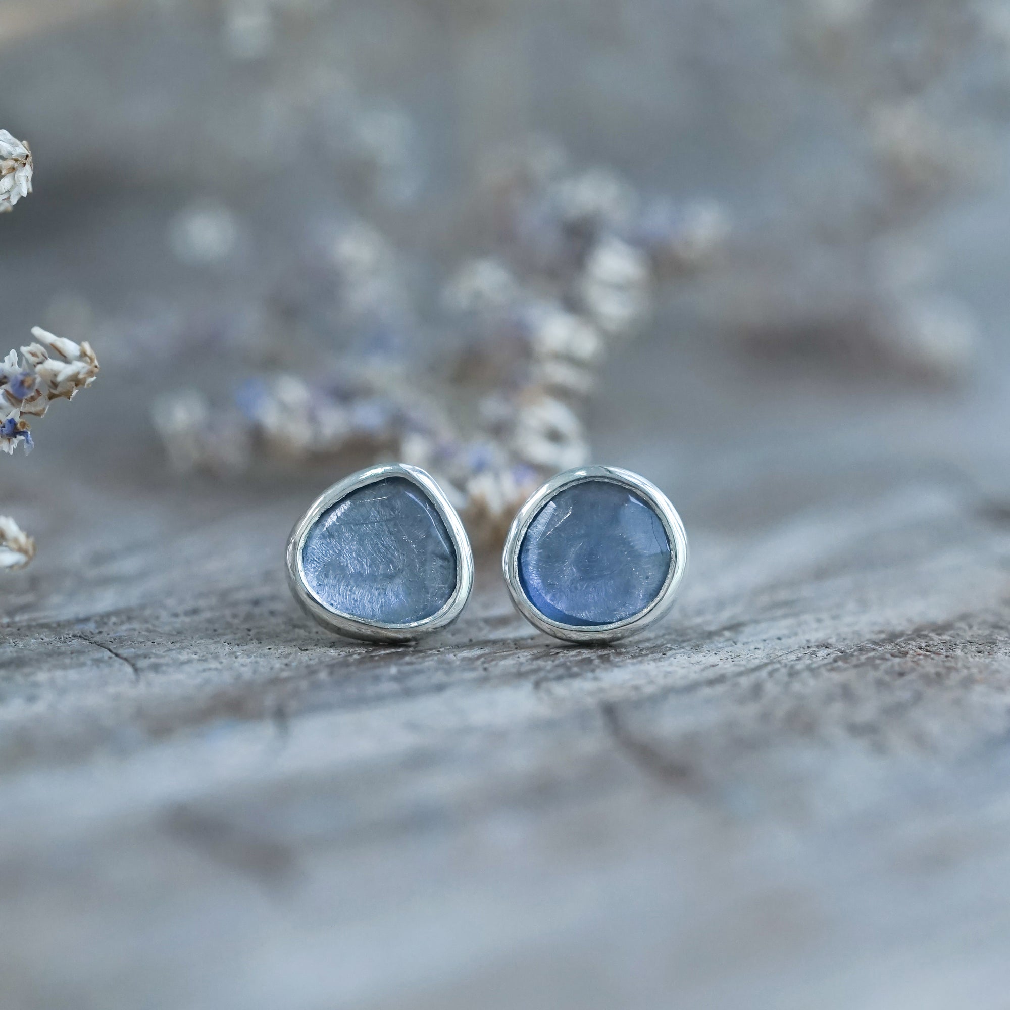 Rose Cut Iolite Earrings - Gardens of the Sun | Ethical Jewelry