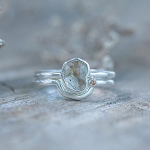 Rustic Diamond Slice Ring Set - Gardens of the Sun | Ethical Jewelry