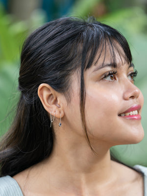 Tanzanite Threader Earrings - Gardens of the Sun | Ethical Jewelry