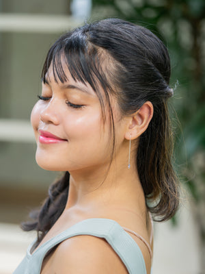 Tanzanite Threader Earrings - Gardens of the Sun | Ethical Jewelry
