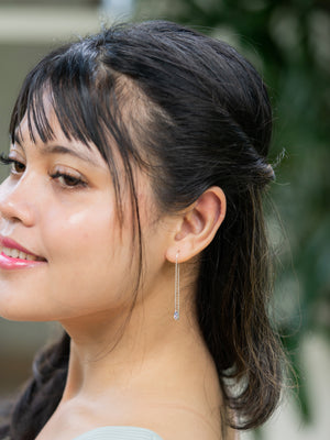 Tanzanite Threader Earrings - Gardens of the Sun | Ethical Jewelry