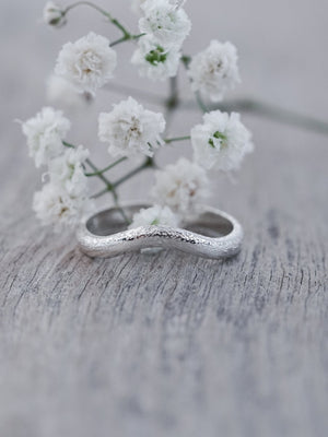 Wabi Sabi Organic Wedding Band in Silver - Gardens of the Sun | Ethical Jewelry