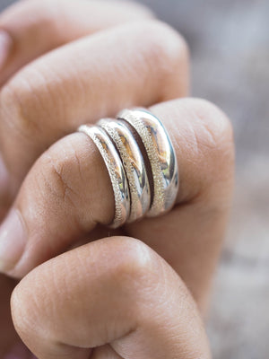 Wabi Sabi Organic Wedding Band in Silver - Gardens of the Sun | Ethical Jewelry