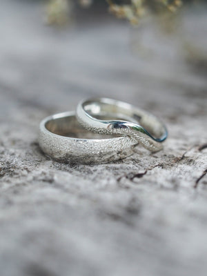 Wabi Sabi Organic Wedding Band in Silver - Gardens of the Sun | Ethical Jewelry