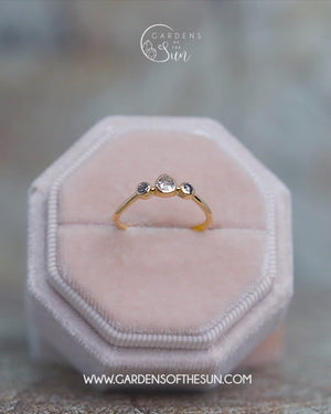 Salt and Pepper Diamond Ring in Ethical Gold - Gardens of the Sun Jewelry