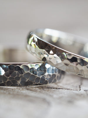 Faceted Wedding Ring in Silver - Gardens of the Sun | Ethical Jewelry