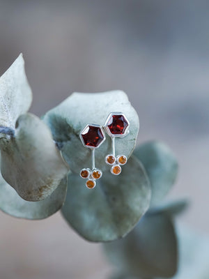3 Coin Garnet Earrings - Gardens of the Sun | Ethical Jewelry