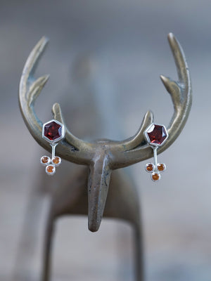 3 Coin Garnet Earrings - Gardens of the Sun | Ethical Jewelry