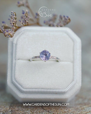 Lavender Sapphire Ring in White Gold - Size 7.5