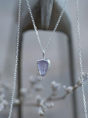 Amethyst Leaf Necklace - Gardens of the Sun | Ethical Jewelry