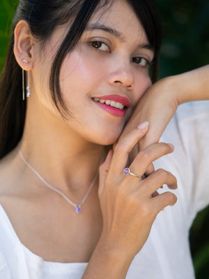 Amethyst Lock Necklace - Gardens of the Sun | Ethical Jewelry