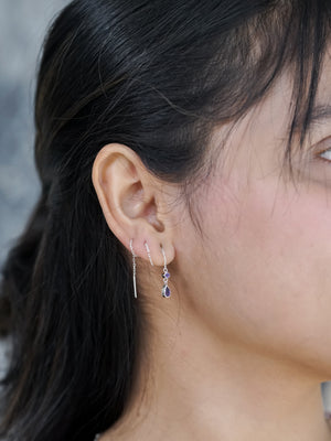 Amethyst Threader Earrings - Gardens of the Sun | Ethical Jewelry