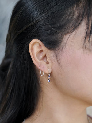 Amethyst Threader Earrings - Gardens of the Sun | Ethical Jewelry