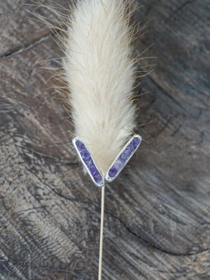 Amethyst Earrings with Hidden Gems - Stud Earrings