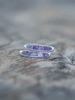 Amethyst Earrings with Hidden Gems in sterling silver