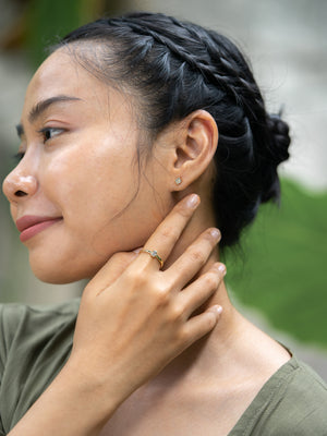 Baguette Green Diamond Ring in Gold - Size 7.25 - Gardens of the Sun | Ethical Jewelry