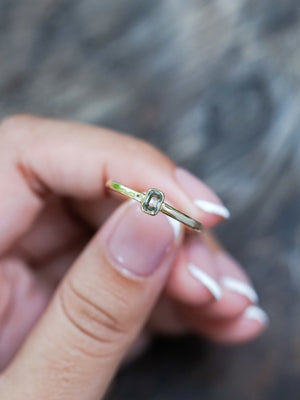 Baguette Green Diamond Ring in Ethical Gold - Gardens of the Sun | Ethical Jewelry