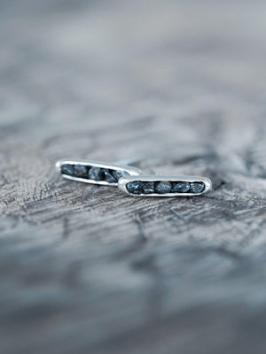 Black Hematite Earrings with Hidden Gems in sterling silver