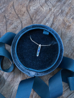 Blue Hauyne Necklace with Hidden Gems