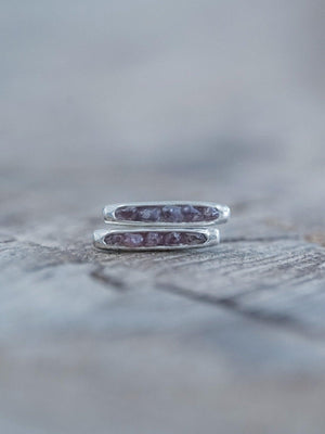 Borneo Sapphire Hidden Gems Earrings in recycled sterling silver