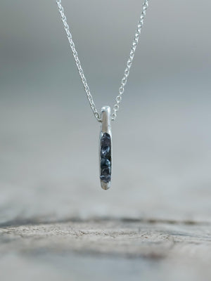 Borneo Sapphire Necklace with Hidden Gems in recycled sterling silver