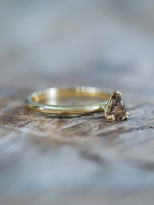 Brown Triangle Diamond Ring in Ethical Gold - Gardens of the Sun | Ethical Jewelry