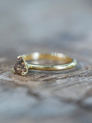 Brown Triangle Diamond Ring in Ethical Gold - Gardens of the Sun | Ethical Jewelry