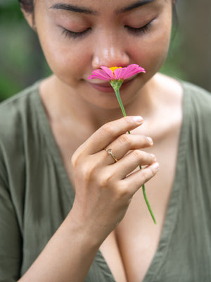 Brown Triangle Diamond Ring in Gold - Size 6 - Gardens of the Sun | Ethical Jewelry