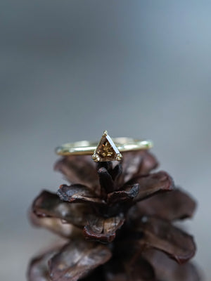 Brown Triangle Diamond Ring in Ethical Gold - Gardens of the Sun | Ethical Jewelry