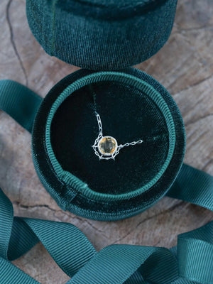 Checkerboard Yellow Citrine Necklace