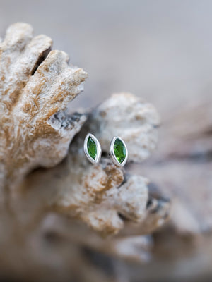 Chrome Diopside Stud Earrings - Gardens of the Sun | Ethical Jewelry