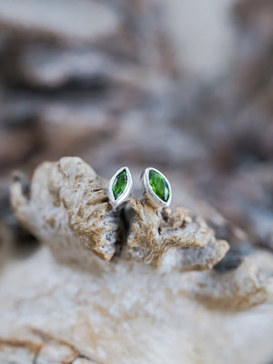 Chrome Diopside Stud Earrings - Gardens of the Sun | Ethical Jewelry