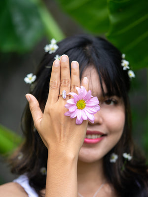 Lavender Hexagon Sapphire Ring in Rose Gold - Size 7 - Gardens of the Sun | Ethical Jewelry