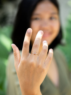 Rustic Pear Diamond Ring in Ethical Gold - Gardens of the Sun | Ethical Jewelry